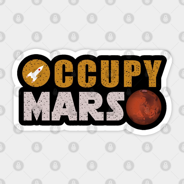 Occupy Mars Sticker by mohazain